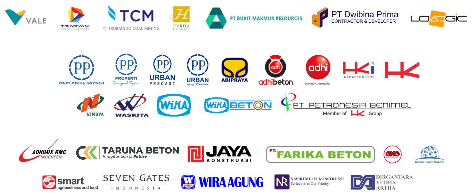 Logo klien VOLSCAN: perusahaan tambang, konstruksi, dan precast terkemuka